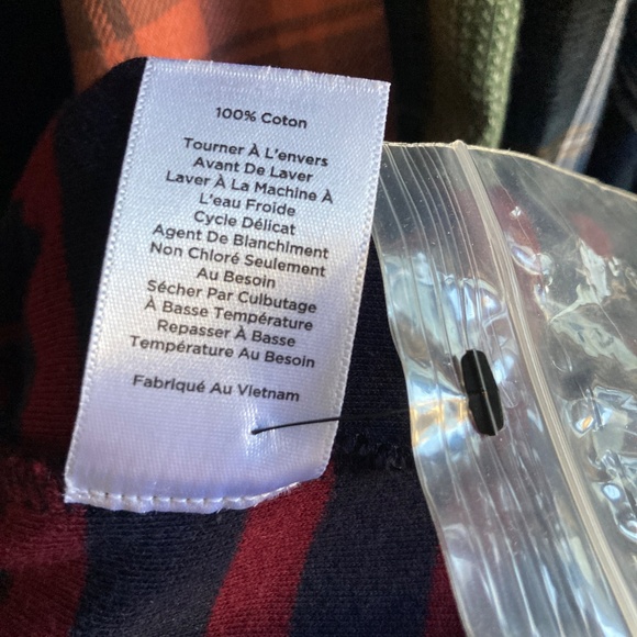 Burgundy Navy Cotton Striped Dress by Talbots - Picture 10 of 10